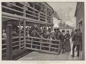 Rosyjscy emigranci lądują z przetargu na Barge Office w Nowym Jorku